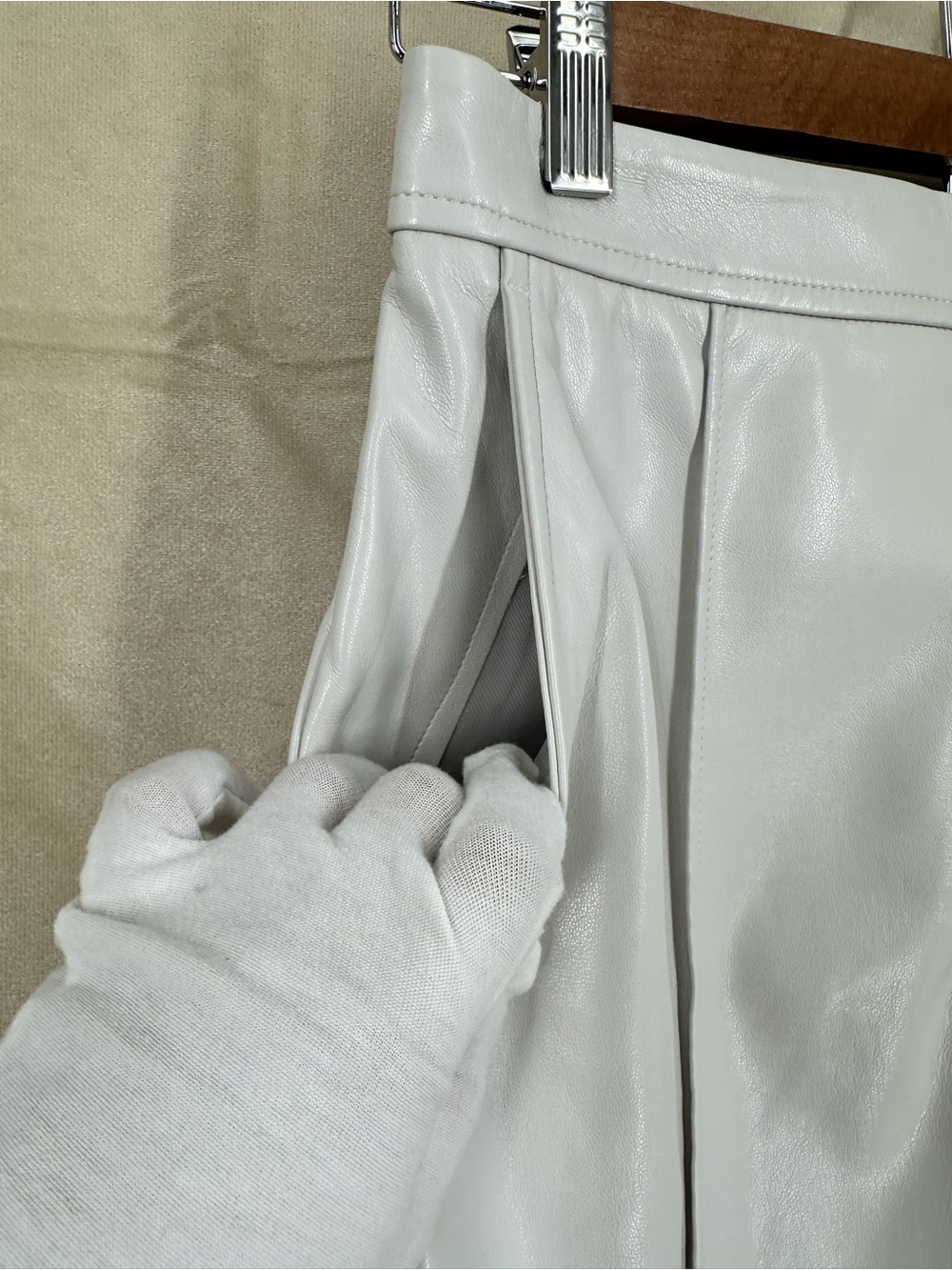 BANANA REPUBLIC Vegan Leather High Rise Tapered Ankle Straight Leg Trousers Pant - Picture 6 of 11